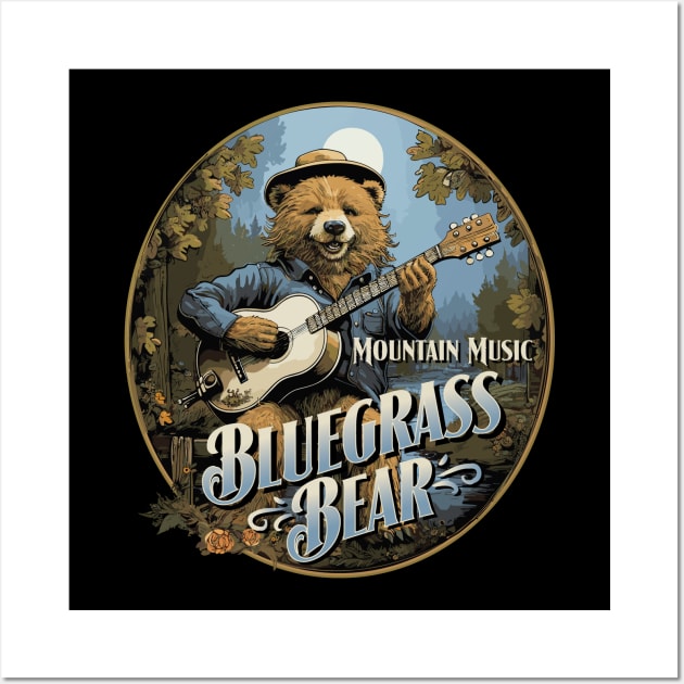 Bluegrass Bear - Mountain Music Wall Art by Graphic Duster